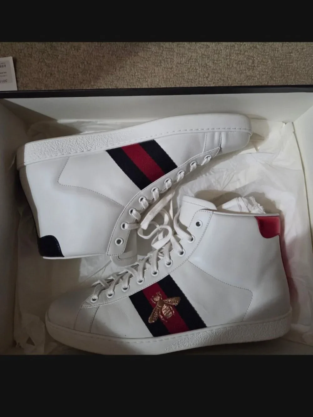 Men's Gucci Ace Bee Hitop Sneakers
